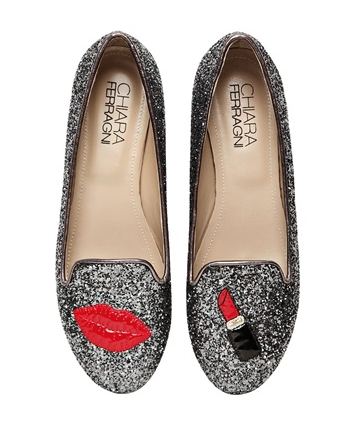 Chia Ferragni Lipstick Glitter Loafers $211