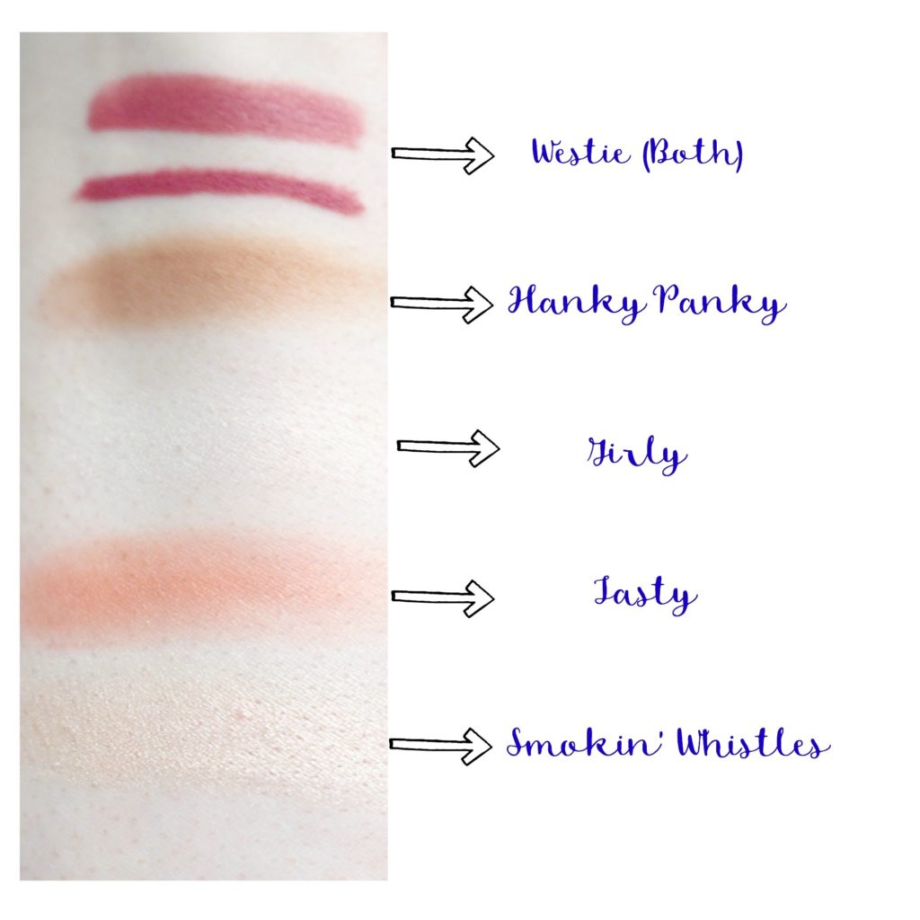 Swatches for ColourPop
