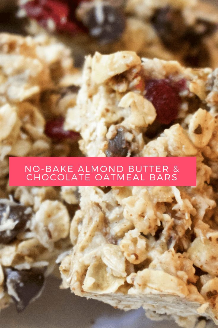 NoBake Almond Butter & Chocolate Oatmeal Bars Simply Stine