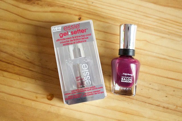 Essie Gel Setter Top Coat and Sally Hansen