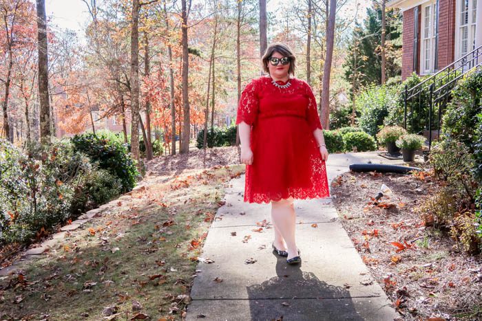 Holiday Party Dress: Scallop-Edge Lace Fit & Flare Dress From Lane Bryant