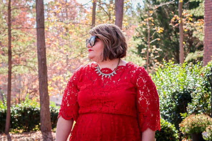 Holiday Party Dress: Scallop-Edge Lace Fit & Flare Dress From Lane Bryant