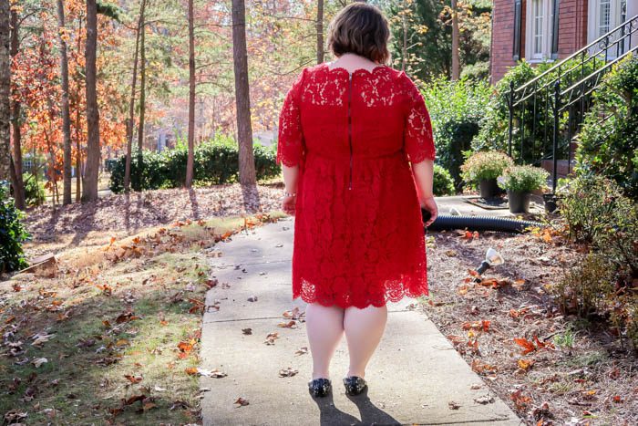 Holiday Party Dress: Scallop-Edge Lace Fit & Flare Dress From Lane Bryant