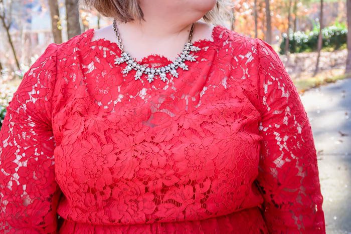 Holiday Party Dress: Scallop-Edge Lace Fit & Flare Dress From Lane Bryant