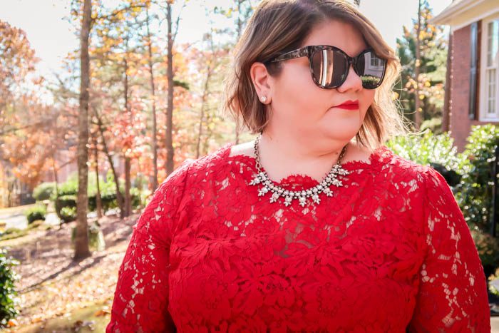 Holiday Party Dress: Scallop-Edge Lace Fit & Flare Dress From Lane Bryant