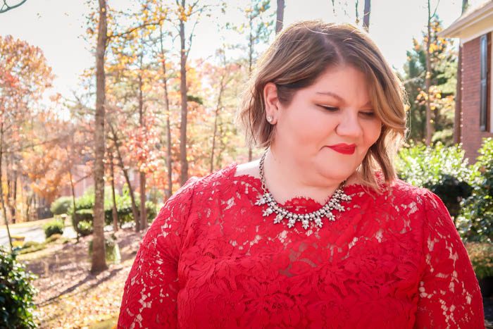 Holiday Party Dress: Scallop-Edge Lace Fit & Flare Dress From Lane Bryant