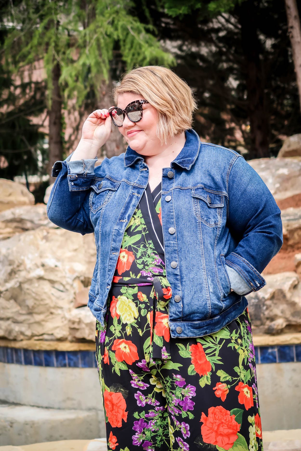 lane bryant denim jumpsuit