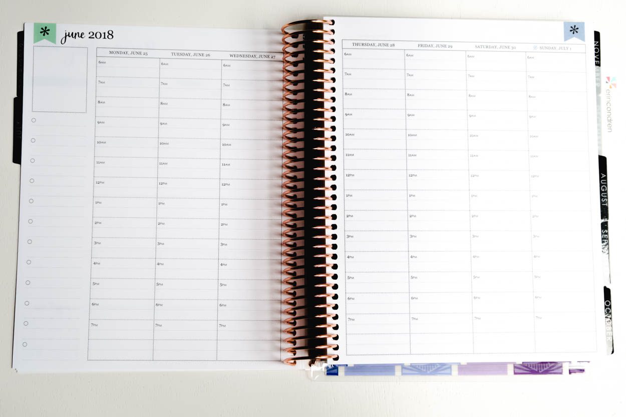 How I use my 2018-2019 Erin Condren Life Planner to help better manage my time, provide structure to my days and how it helps keep my ideas, projects and deadlines more organized! #planner #ErinCondren #Planning #Goals #GoalSetting #Organization