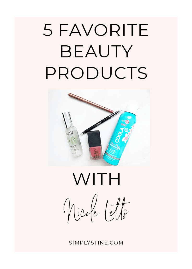 Nicole shares her five favorite beauty products. A mix of high-end and drugstore makeup and skincare products. #beauty #beautyblogger #makeup #skincare