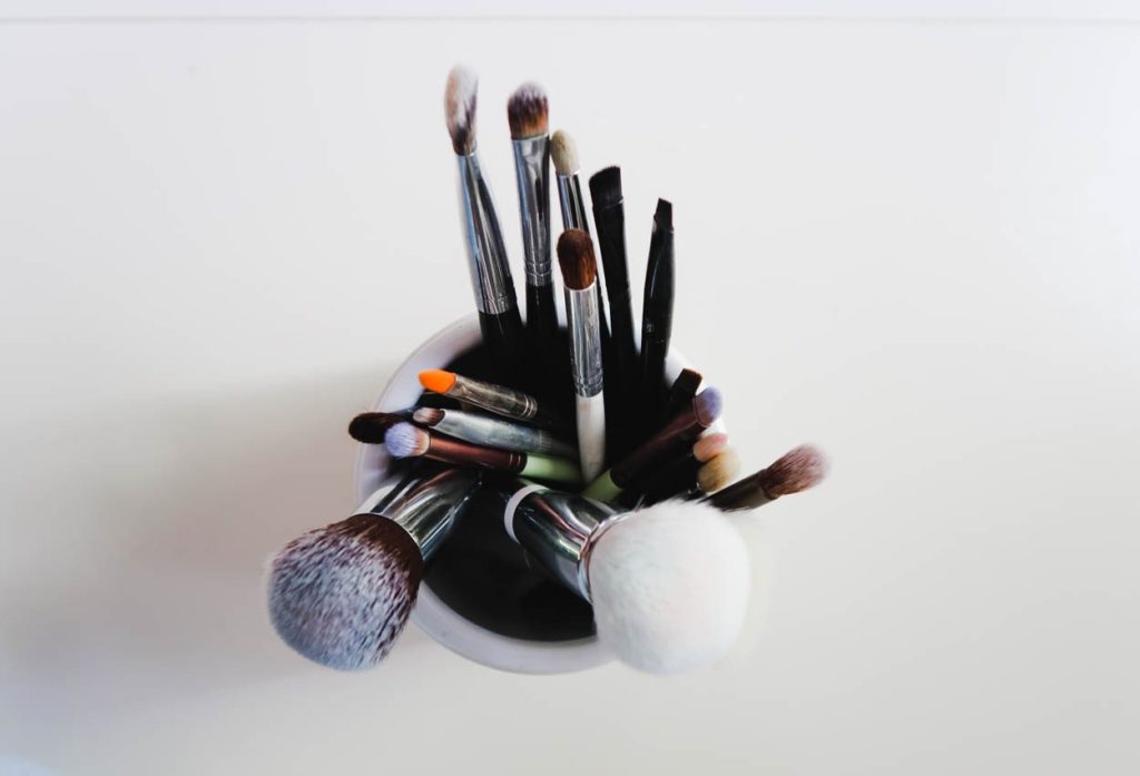 Makeup Brushes in a Container