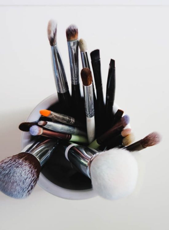 Makeup Brushes in a Container
