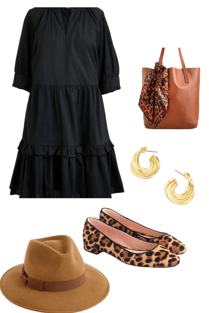 Dress and tote bag with shoes