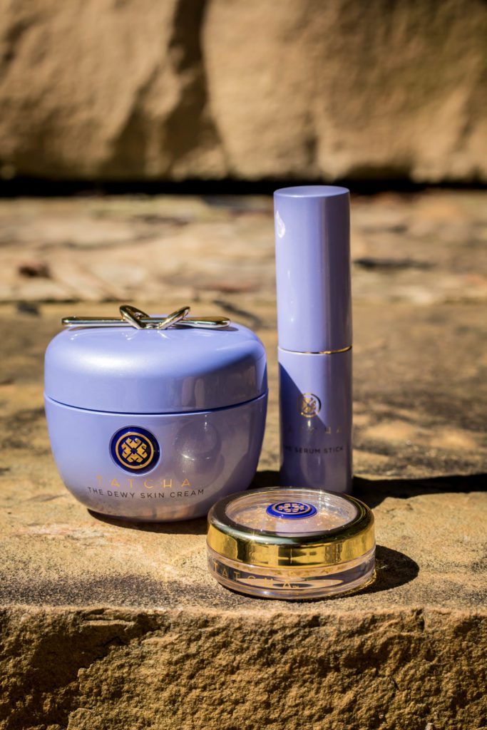 TATCHA DEWY SKIN CREAM SERUM STICK & LIP BALM 3-PIECE KIT