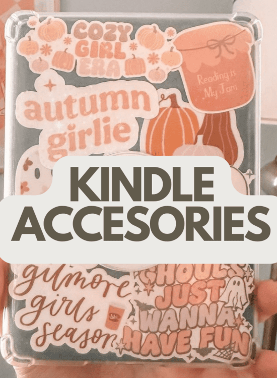 KINDLE PAPERWHITE WITH STICKERS AND MAGSAFE POP SOCKET
